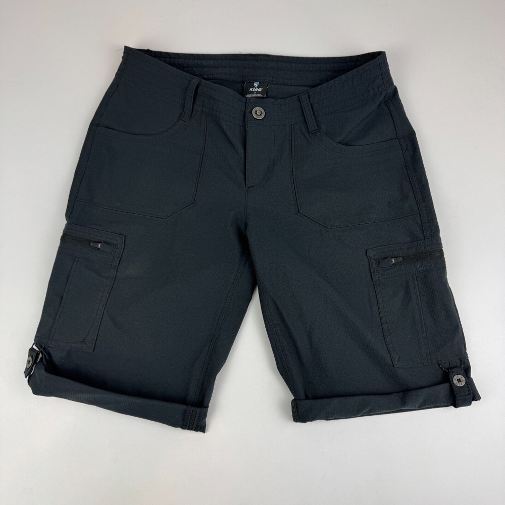 Kuhl Womens Size 4 Horizn Shorts Roll Hem Zip Pockets Hiking Outdoor Black
